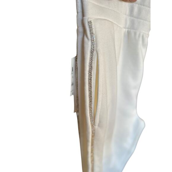 Culpos x INC Rhinestone Winter White (Ivory) Jogger Sweatpants, Women's Medium - Picture 8 of 10